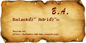 Balaskó Adrián névjegykártya