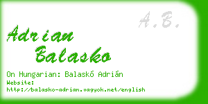 adrian balasko business card