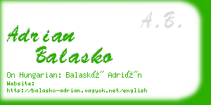 adrian balasko business card